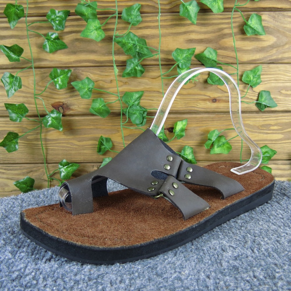 Boardwalk Brown Leather Slip-On Sandals Men's‎ Size 8 Comfort Casual Footwear